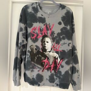 Halloween II Michael Myers “Slay All Day” Crew Sweatshirt EUC